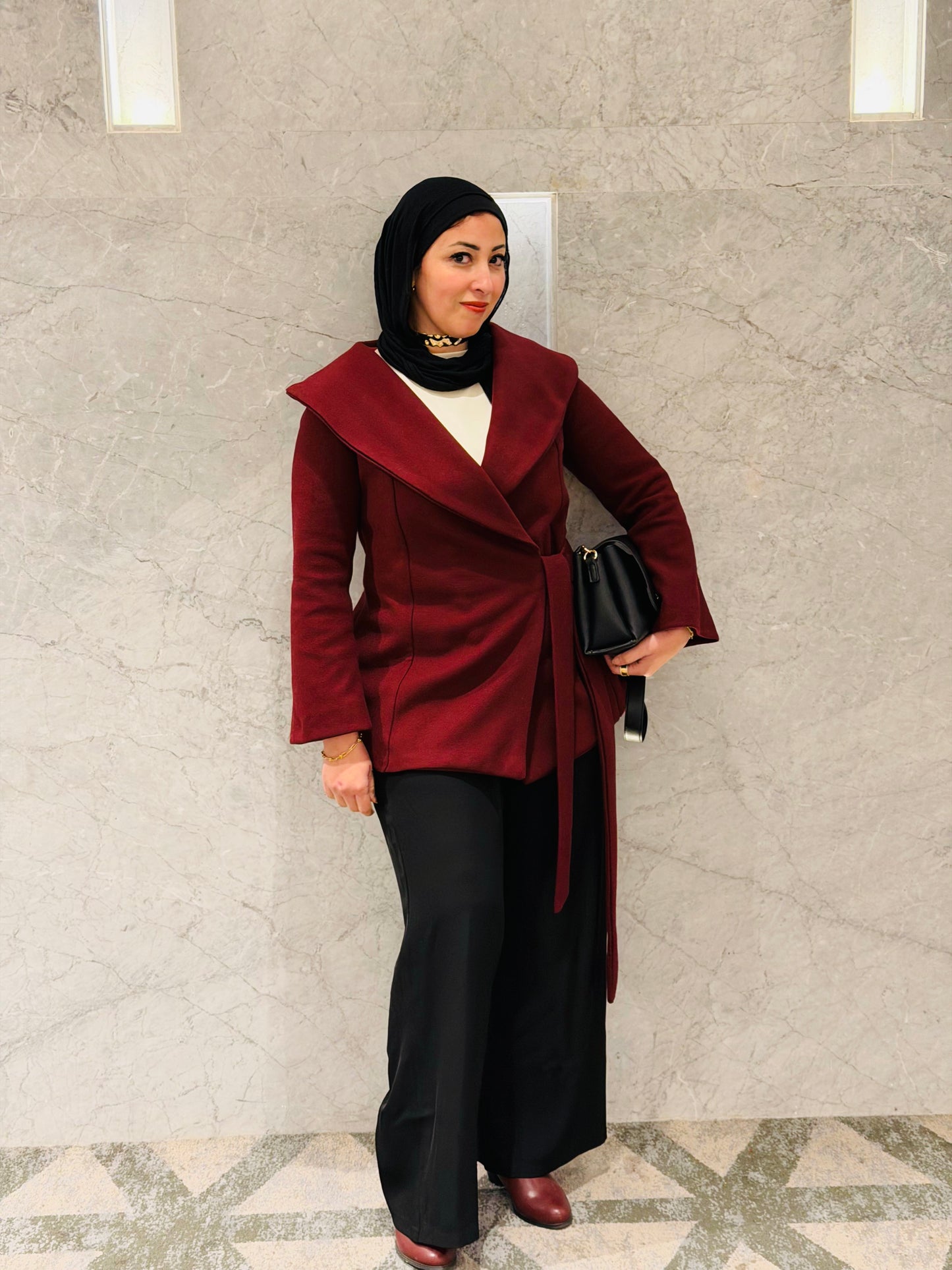 Signature burgundy coat