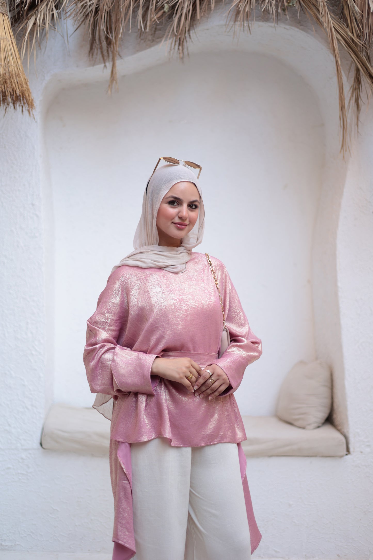 Golden pink shimmery poncho