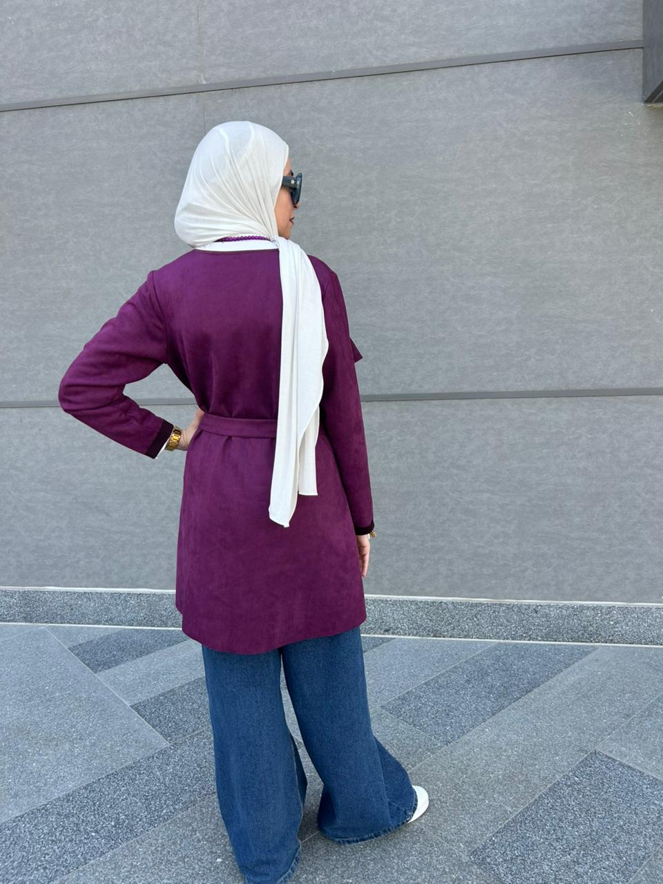 Purplish seude cardigan