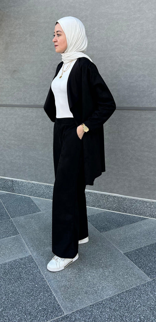 Black seude cardigan