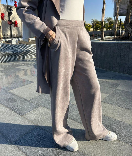 Gray seude pants