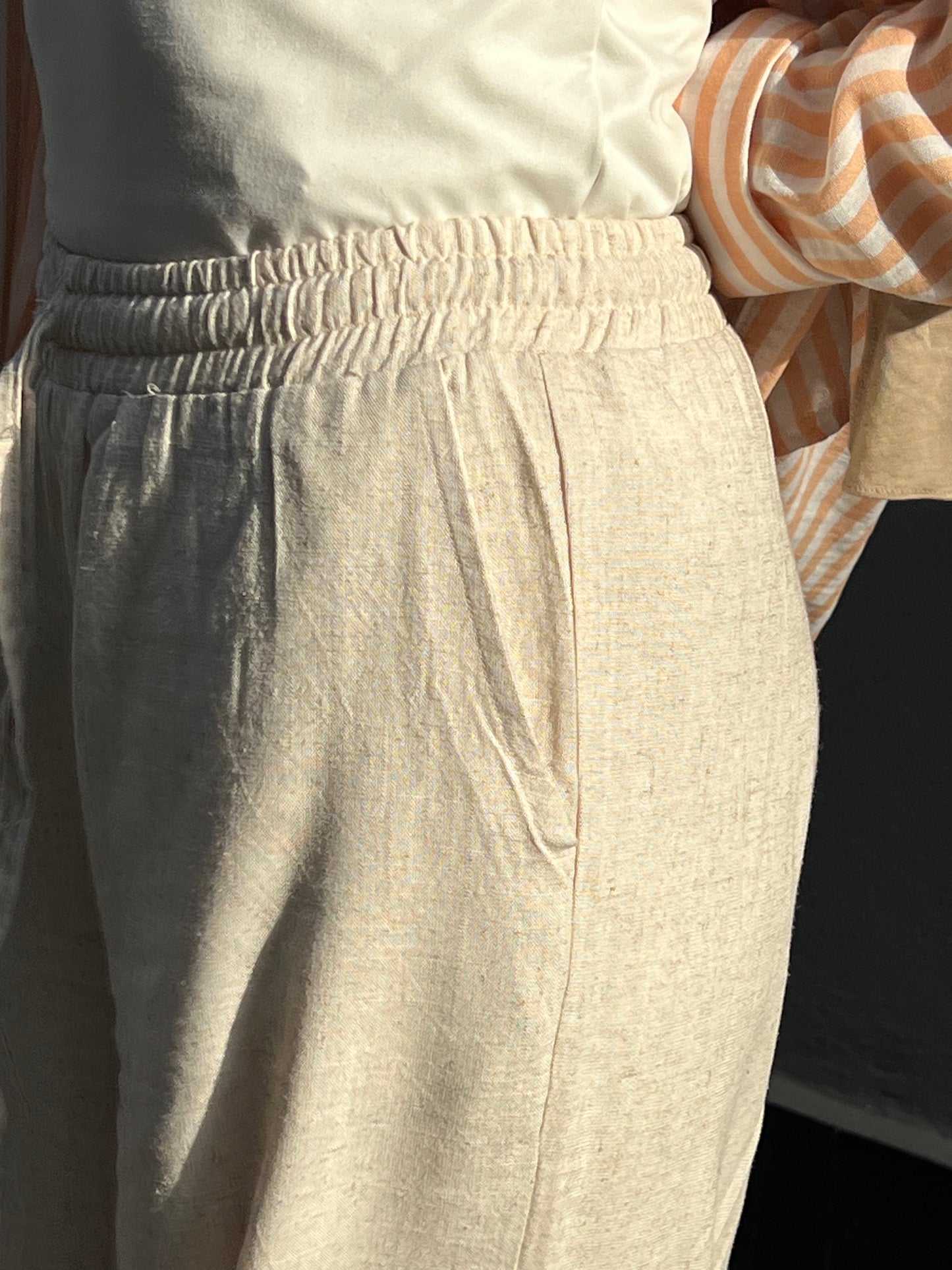 Beige linen pants