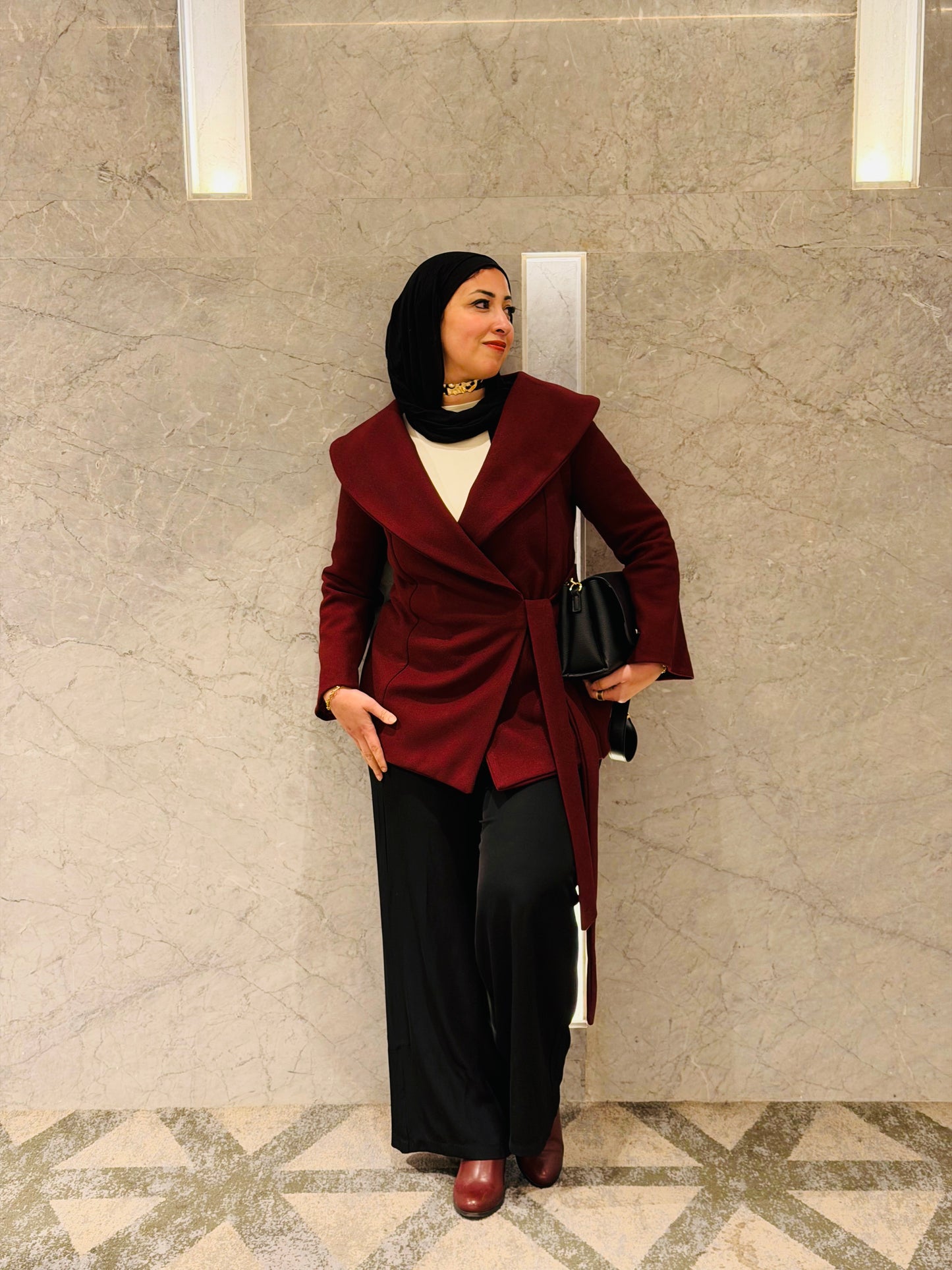 Signature burgundy coat
