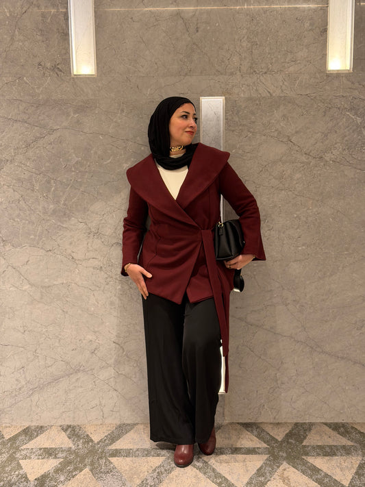 Signature burgundy coat