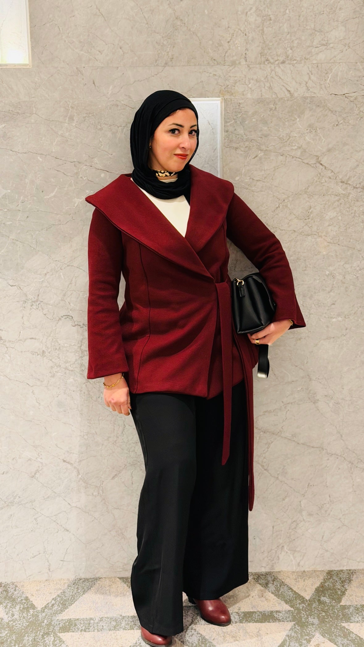 Signature burgundy coat