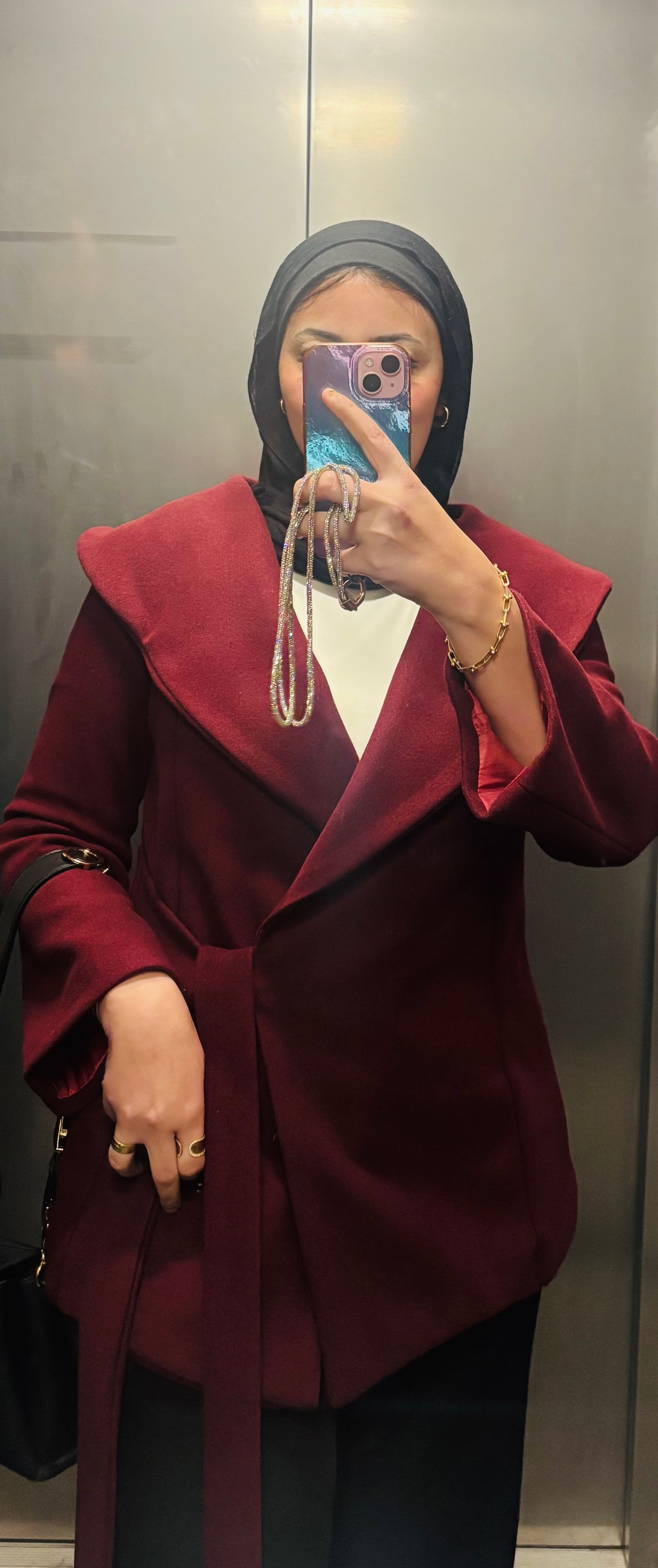 Signature burgundy coat