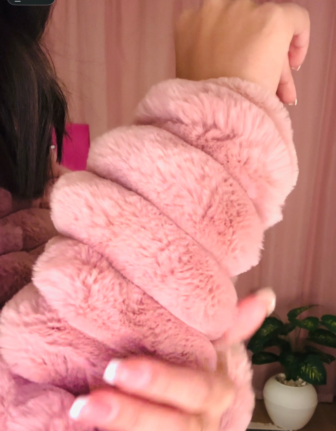 fur pink fluffy jacket