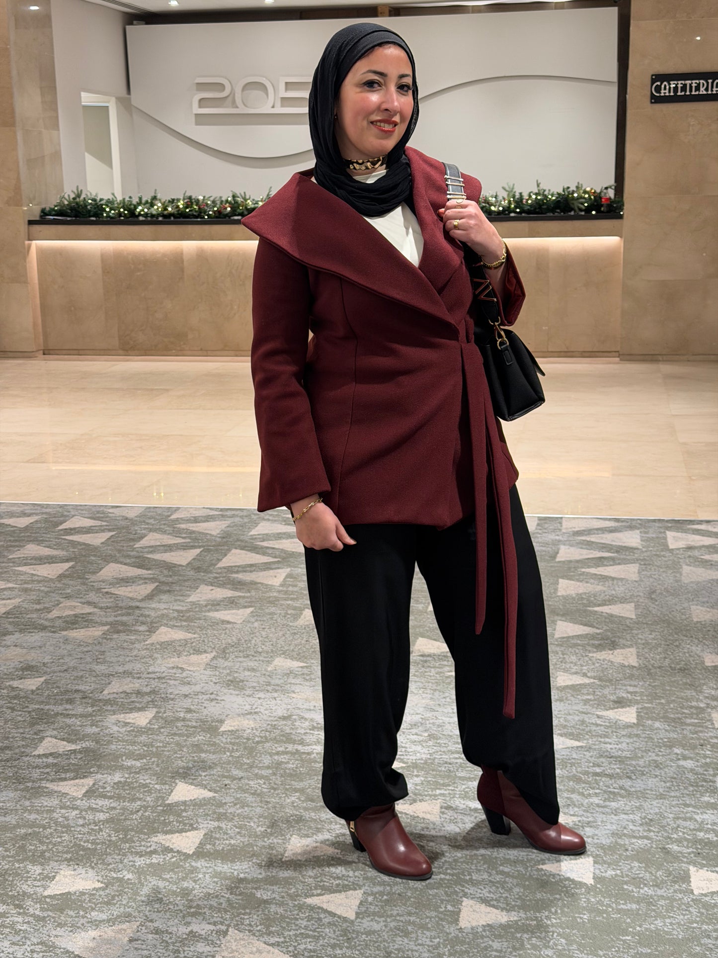 Signature burgundy coat