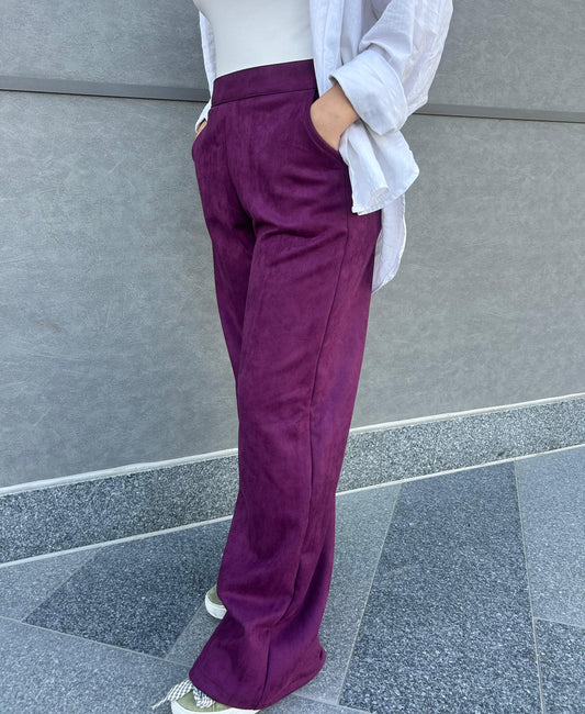 Purplish seude pants
