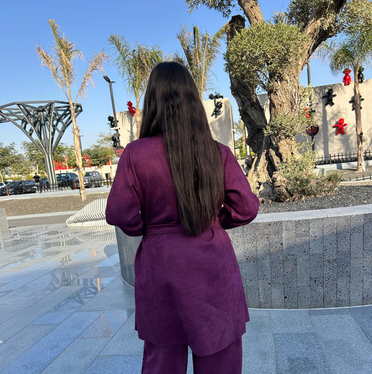 Purplish seude cardigan