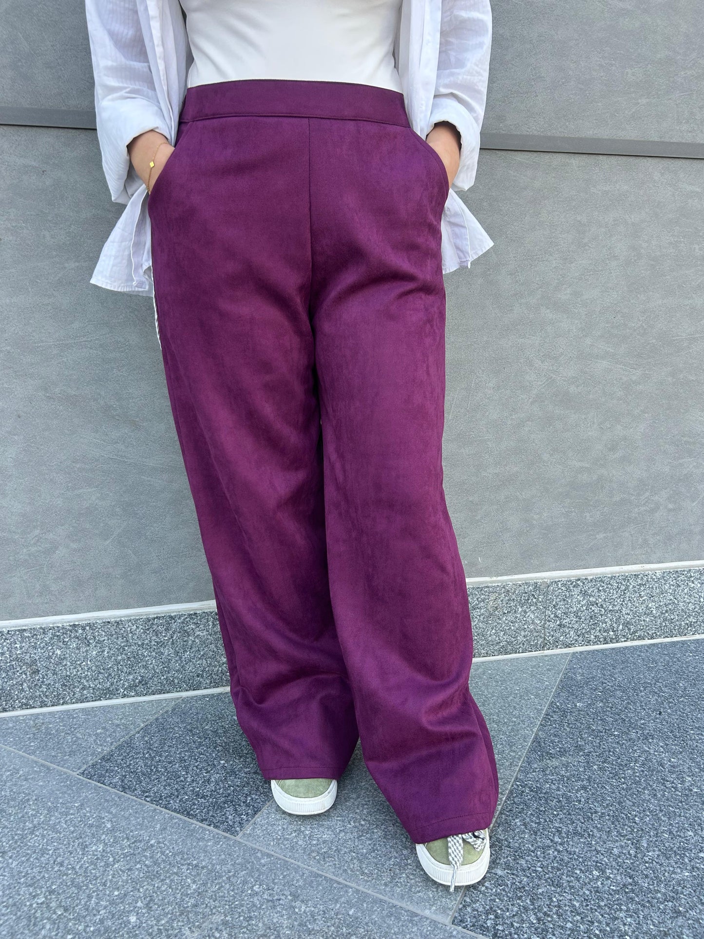 Purplish seude pants
