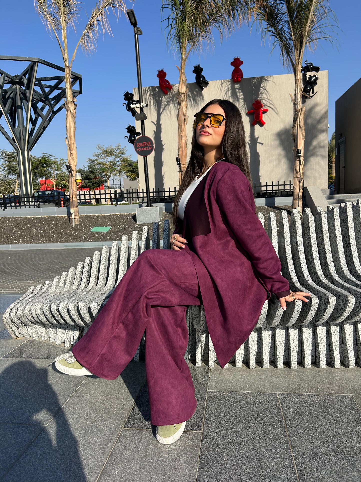 Purplish seude cardigan