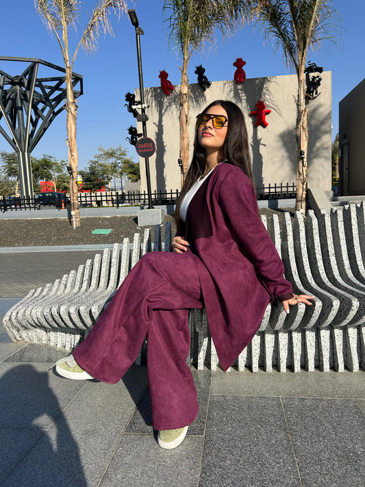 Purplish seude cardigan