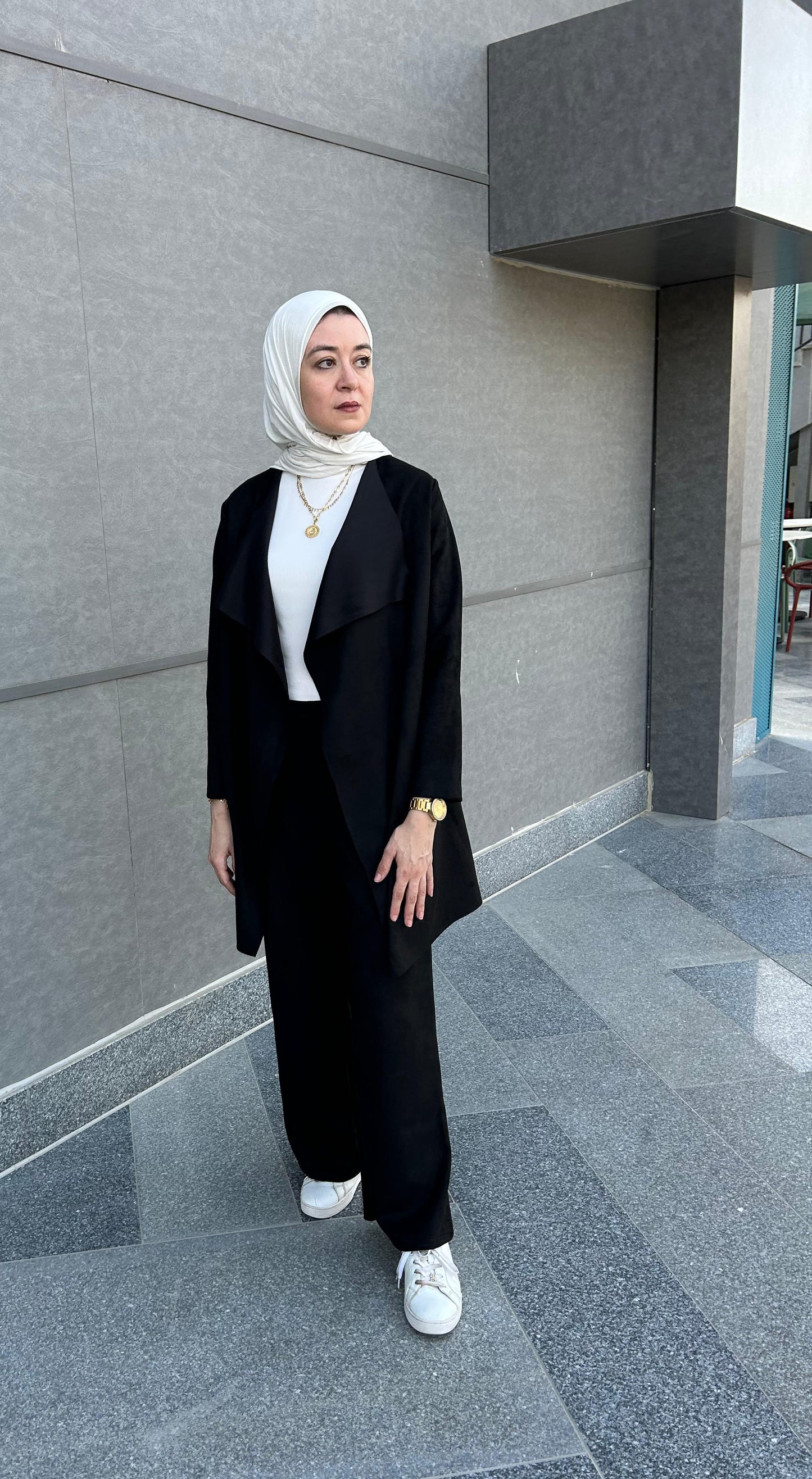 Black seude cardigan