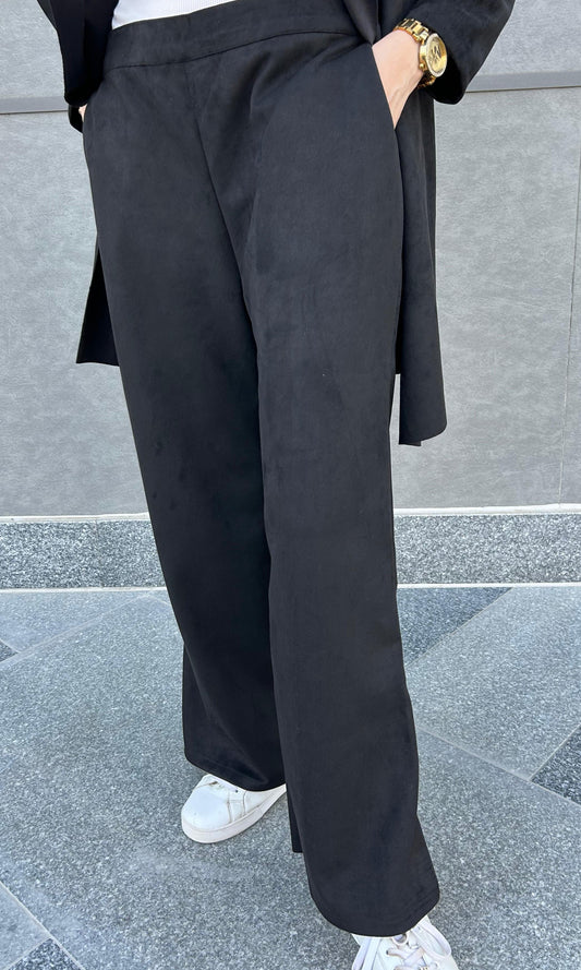 Black seude pants